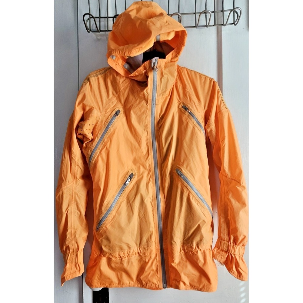 Lululemon orange‎ rise and shine hooded zip vented lined jacket pockets Sz 2